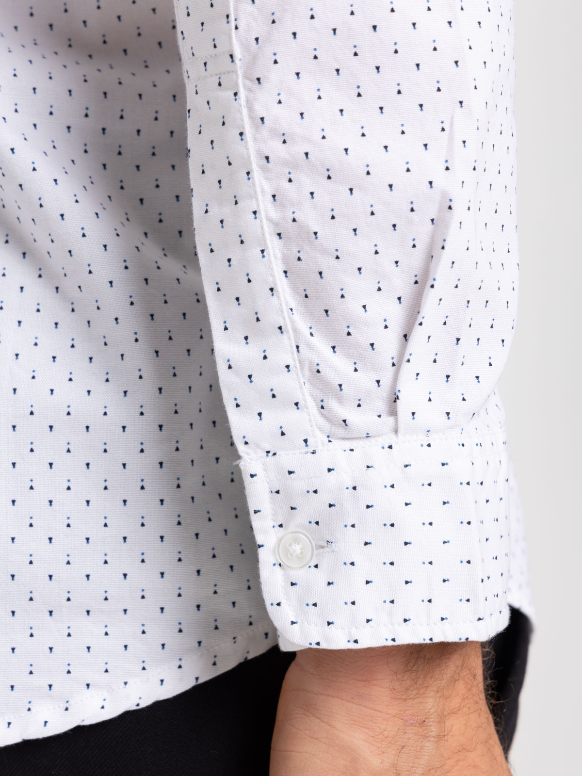 Chemise imprimée blanche homme