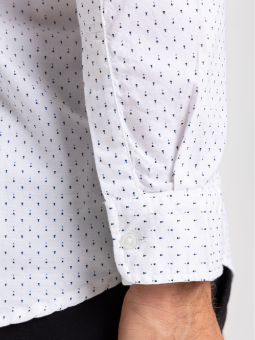 Chemise imprimée blanche homme