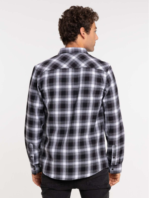 Chemise noire à carreaux homme Chemise noire à carreaux homme