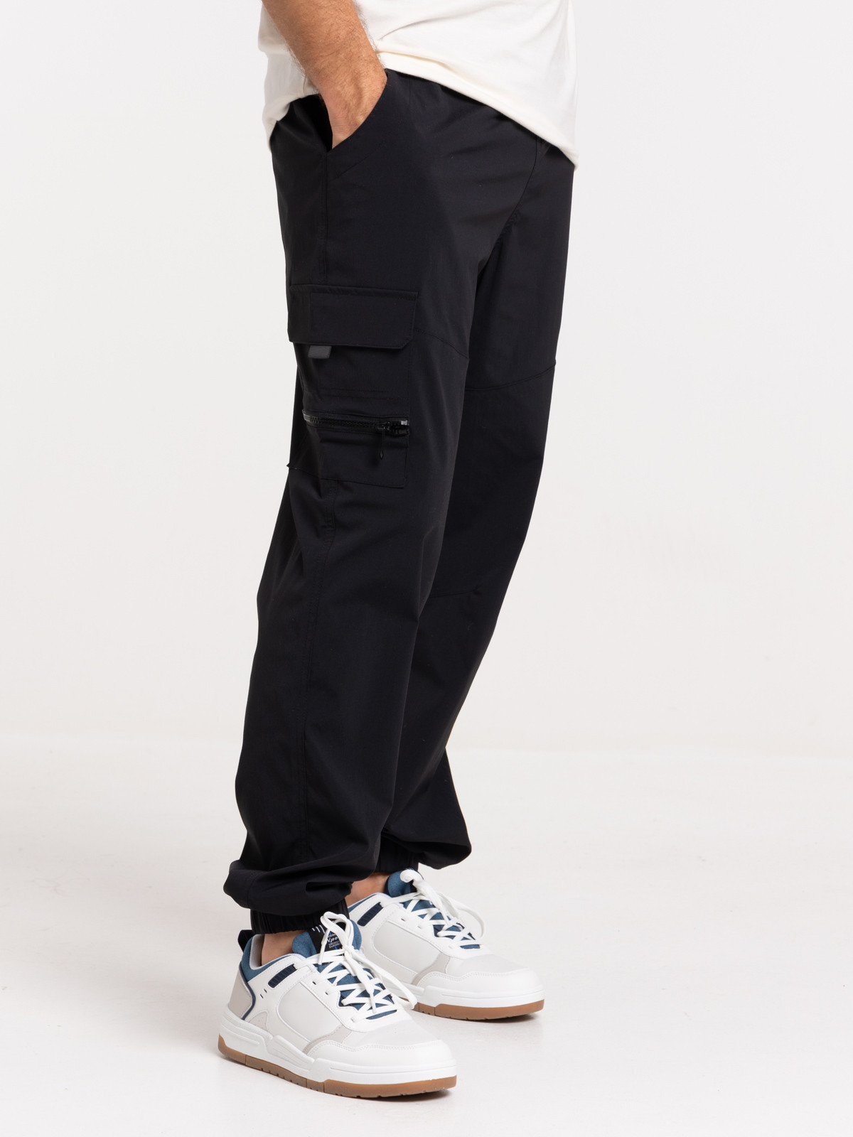 Pantalon parachute noir homme