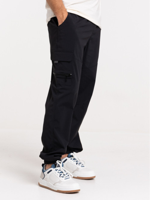 Pantalon parachute noir homme