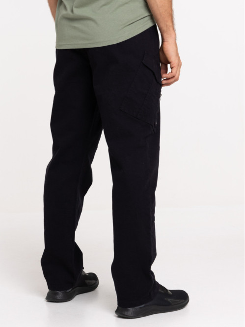 Pantalon cargo noir zips homme