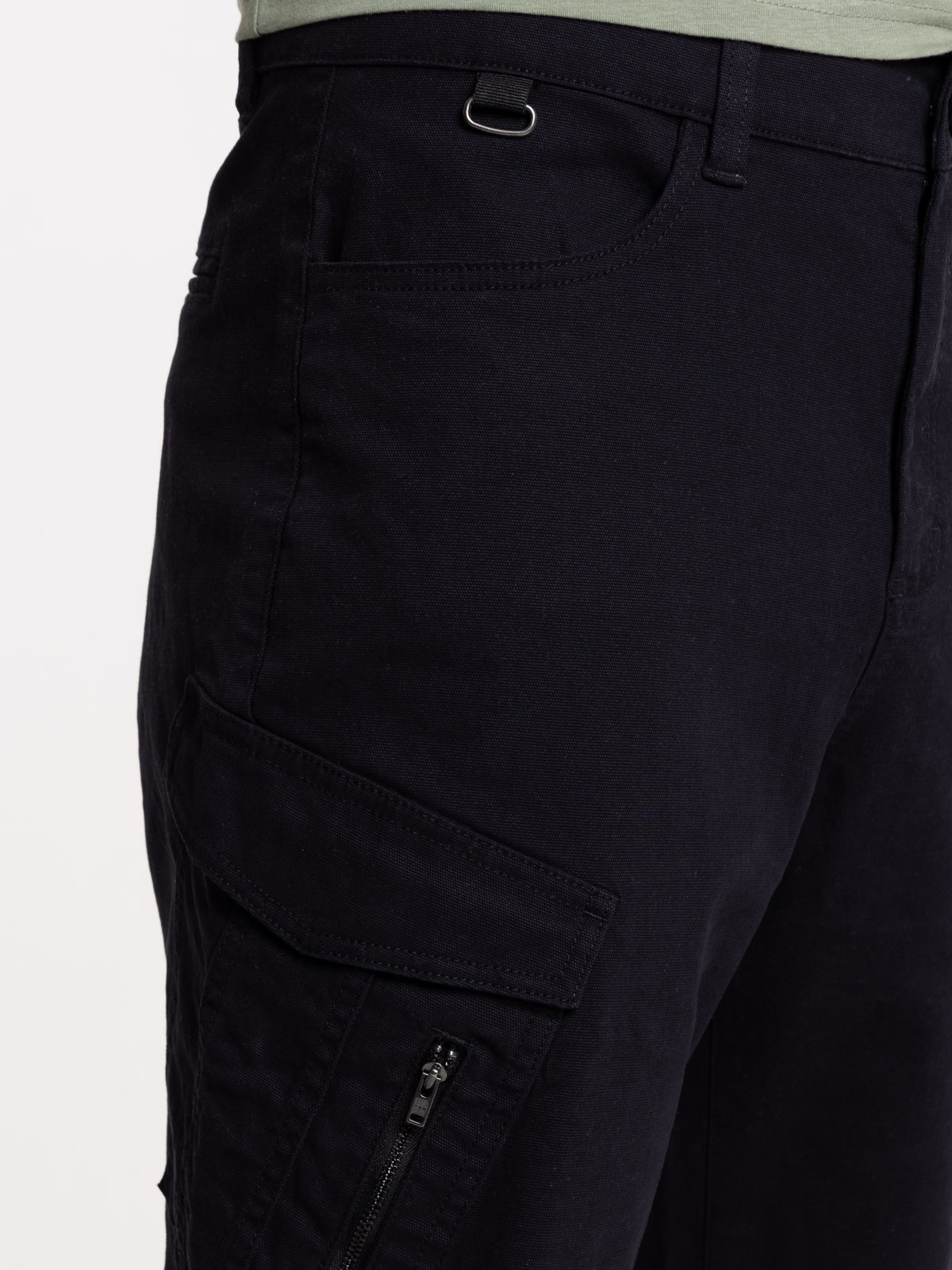 Pantalon cargo noir zips homme