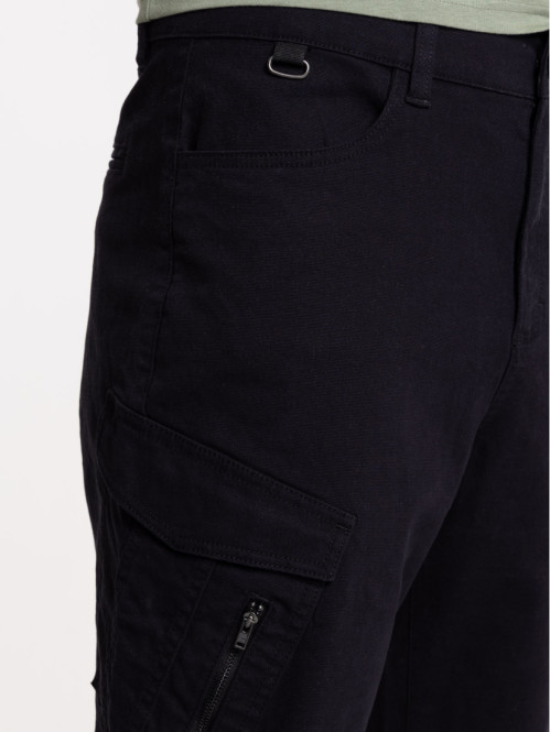 Pantalon cargo noir zips homme