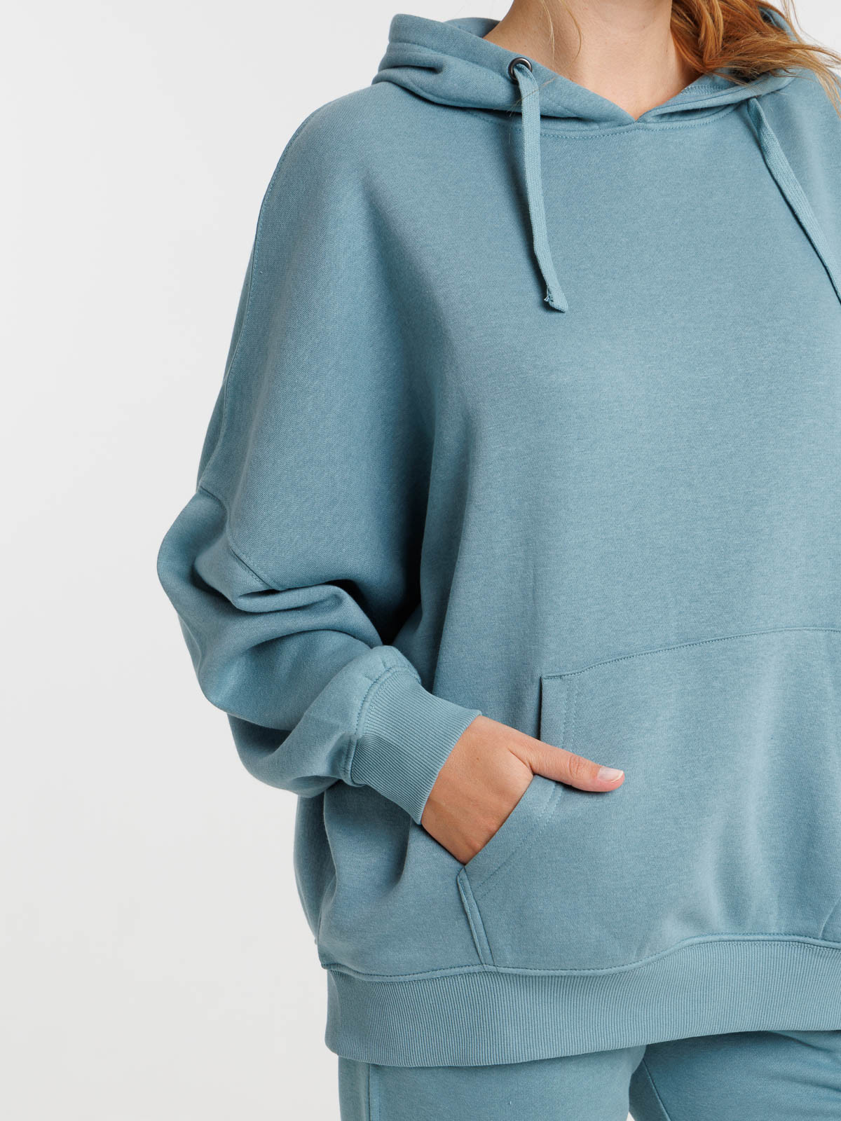 Sweat capuche vert de gris femme Sweat capuche vert de gris femme