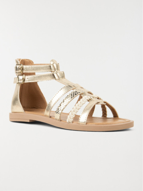 Sandales montantes dorées...