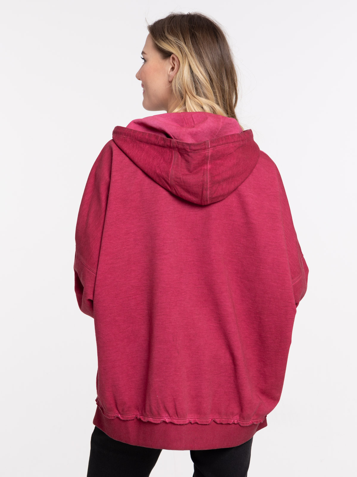 Sweat zippé à capuche bourgogne femme Sweat zippé à capuche bourgogne femme