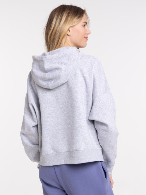 Sweat capuche gris chiné Boston femme Sweat capuche gris chiné Boston femme