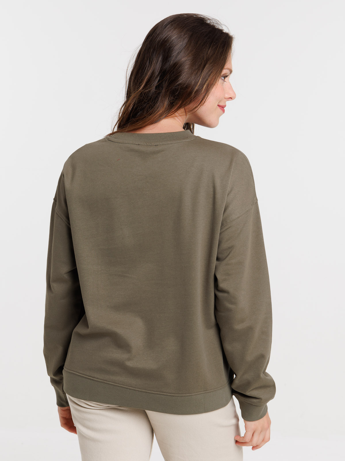 Sweat motif New York femme urban kaki Sweat motif New York femme urban kaki