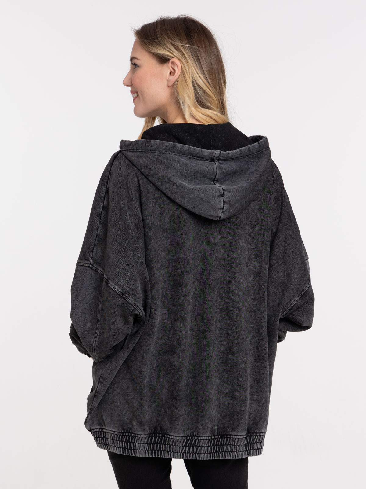 Sweat à capuche zippé noir femme Sweat à capuche zippé noir femme