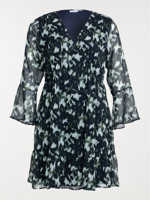 Robe voile imprimé grande taille femme