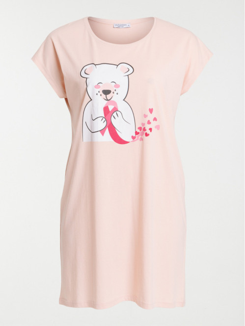 Chemise de nuit rose grande taille femme