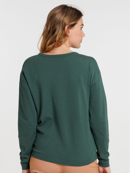 Pull fin col rond femme