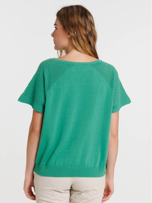Pull manches courtes vert...