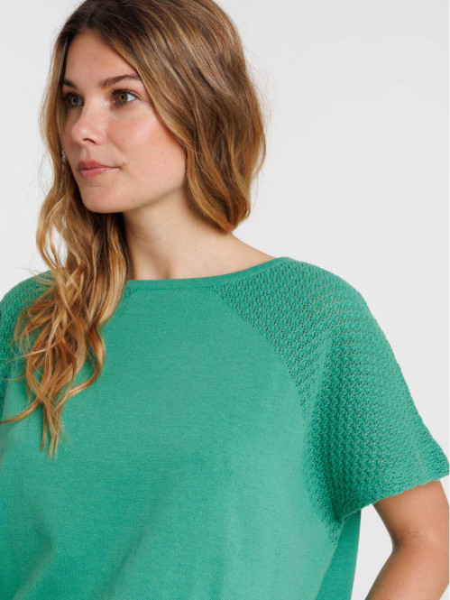 Pull manches courtes vert...