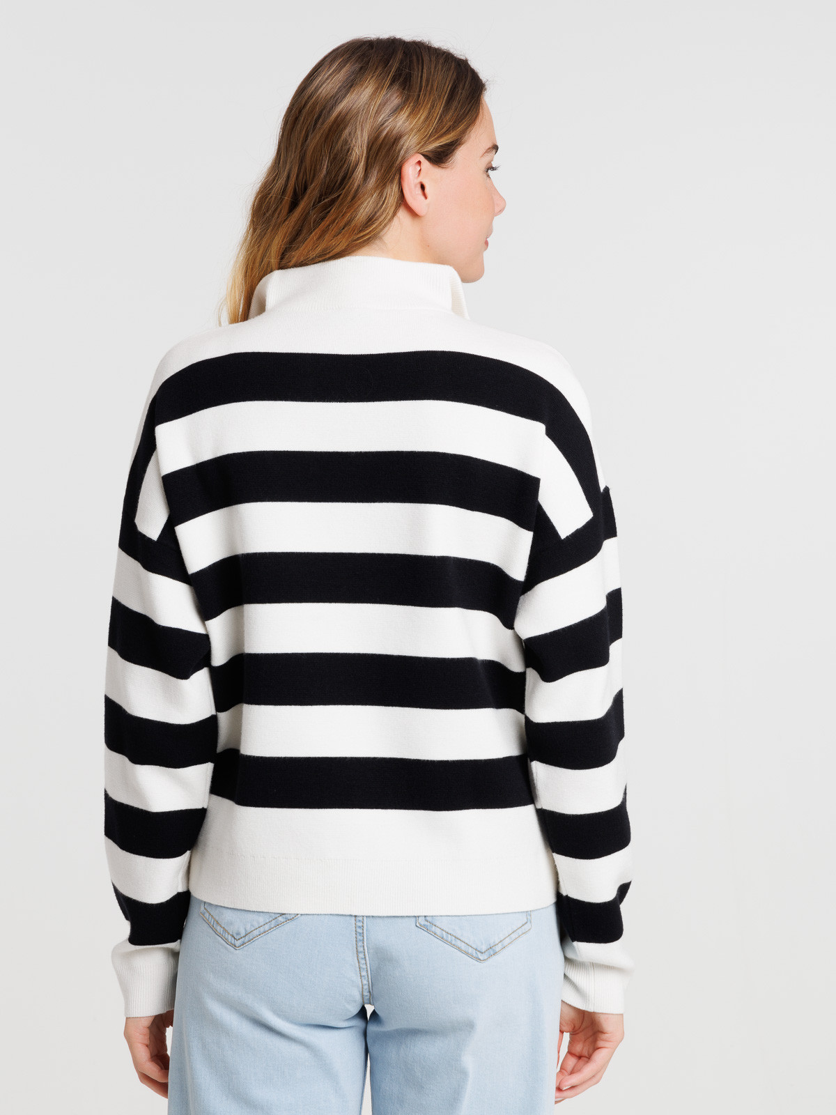 Pull rayé col camionneur femme Pull rayé col camionneur femme