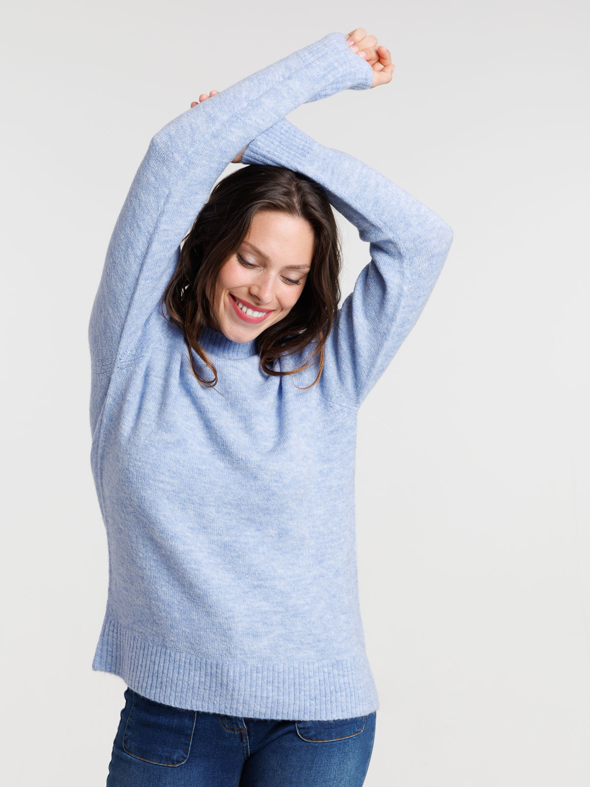Pull col montant sunset blue femme