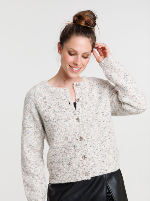 Gilet boutonné sable femme Gilet boutonné sable femme