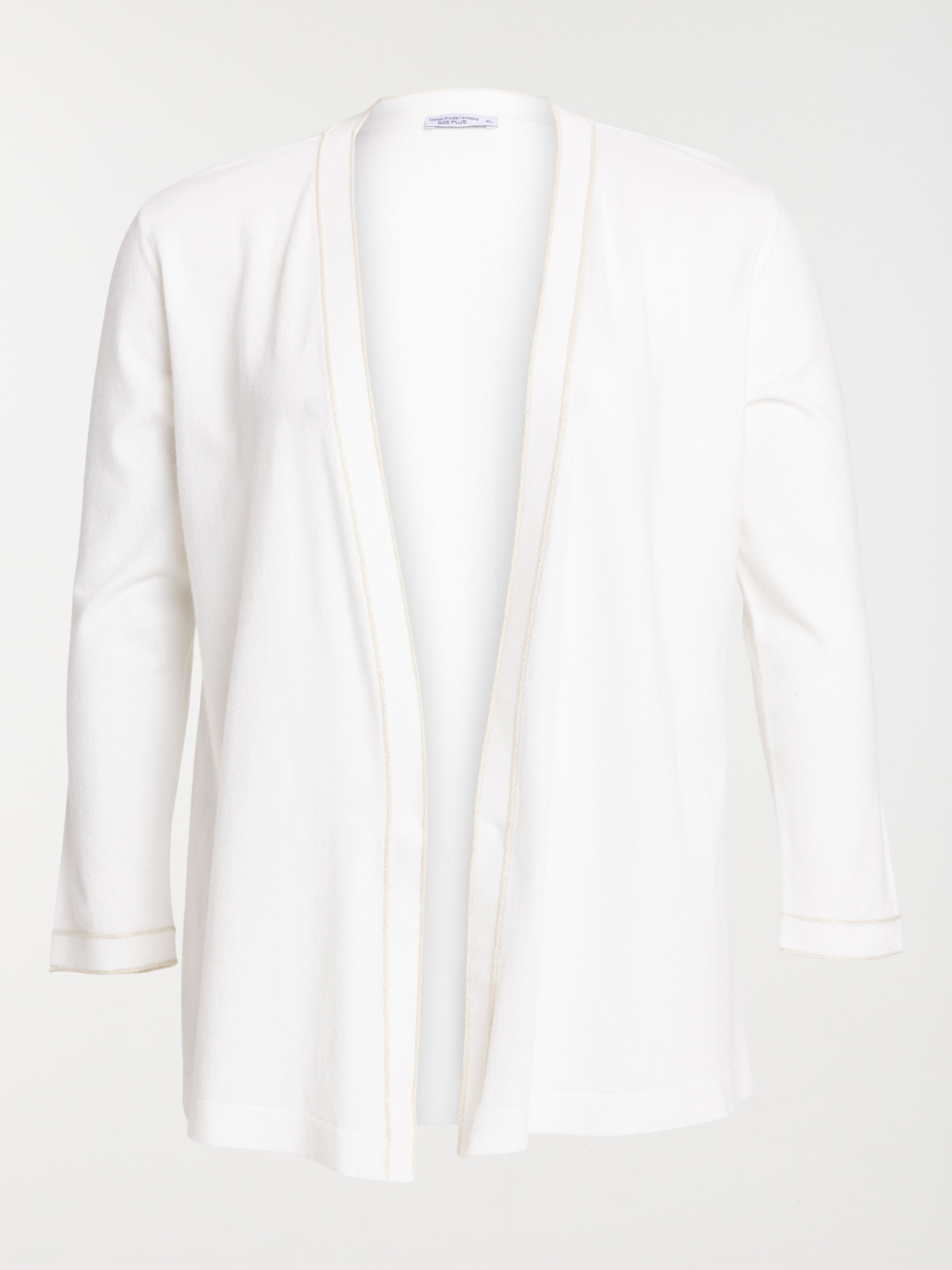 Gilet ouvert écru grande taille femme