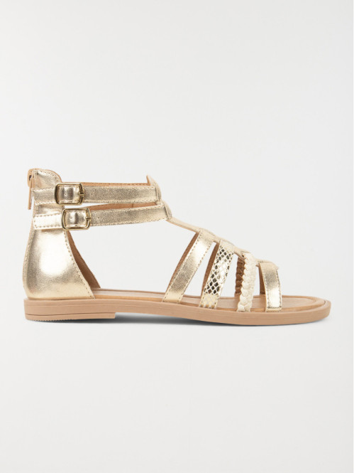 Sandales montantes dorées fille (24-30)