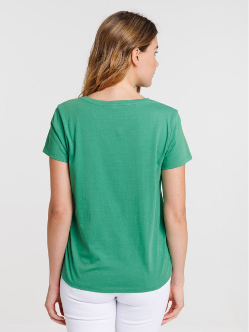 T-shirt basique vert pop femme T-shirt basique vert pop femme