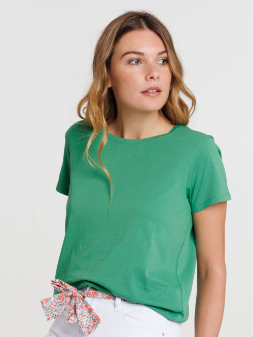 T-shirt basique vert pop femme T-shirt basique vert pop femme