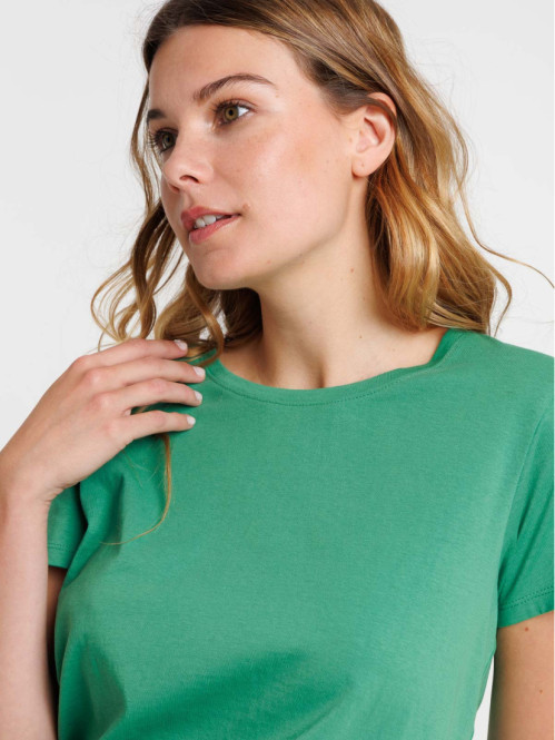 T-shirt basique vert pop femme T-shirt basique vert pop femme