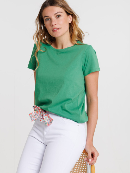 T-shirt basique vert pop femme
