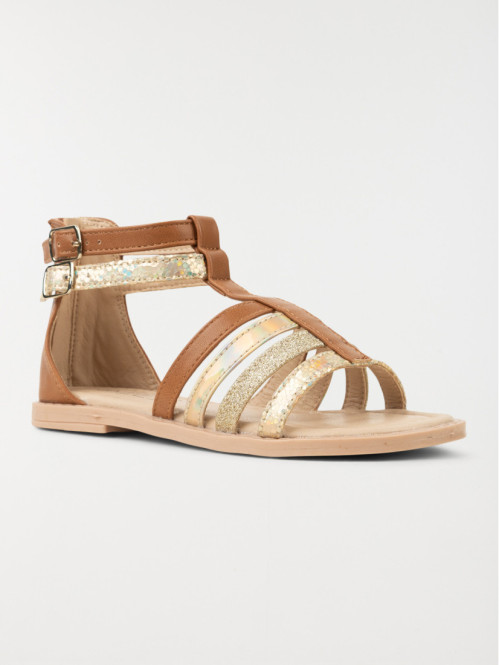 Sandales montantes marrons fille (24-30)