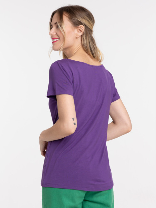 T-shirt col dentelle ultra...