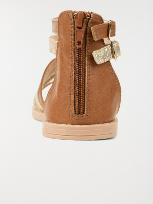 Sandales montantes marrons fille (24-30)
