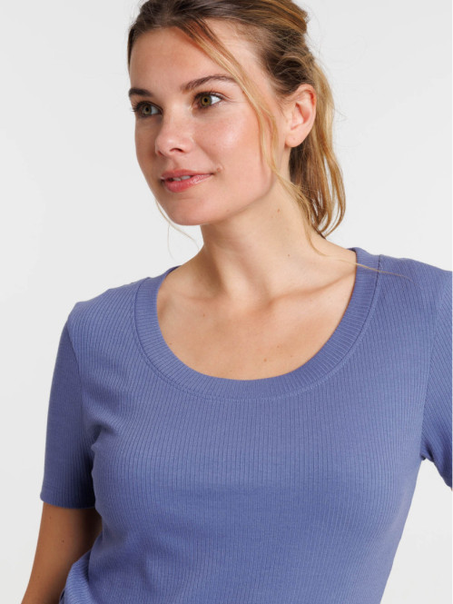 T-shirt côtelé sunset blue...