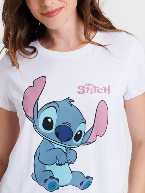 T-shirt blanc Stitch femme T-shirt blanc Stitch femme