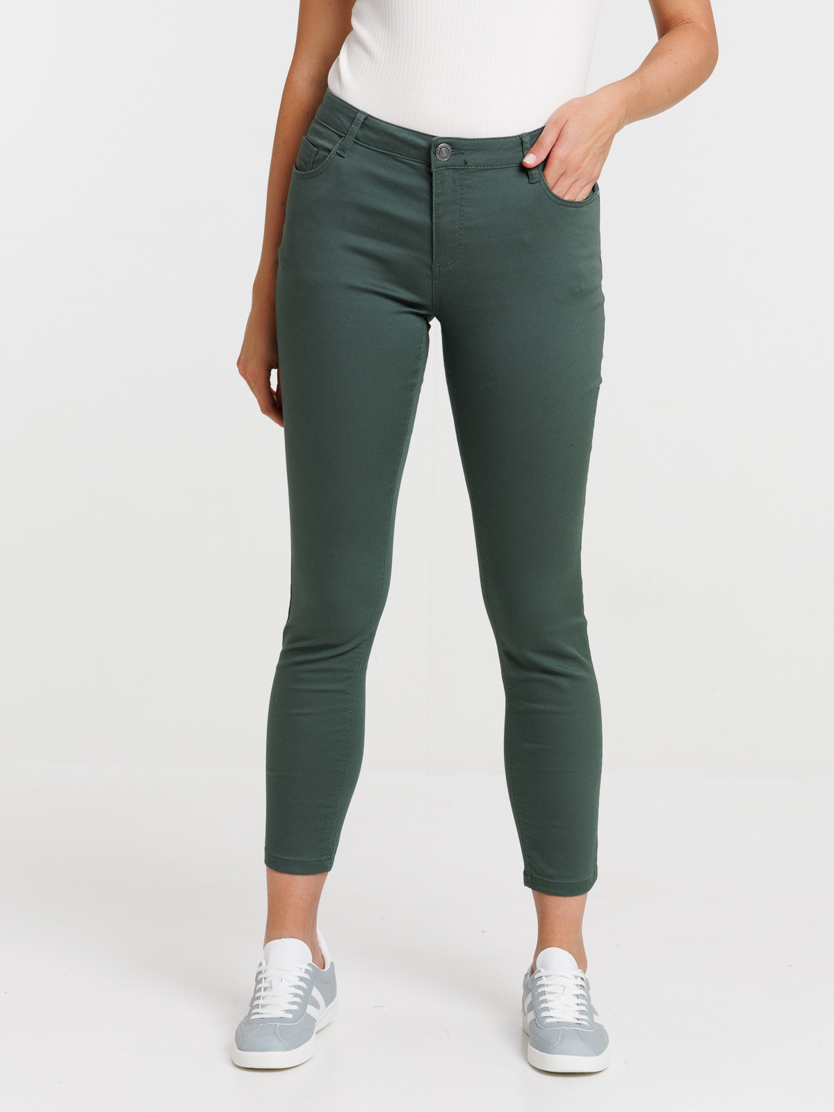 Pantalon skinny 7/8 deep green femme