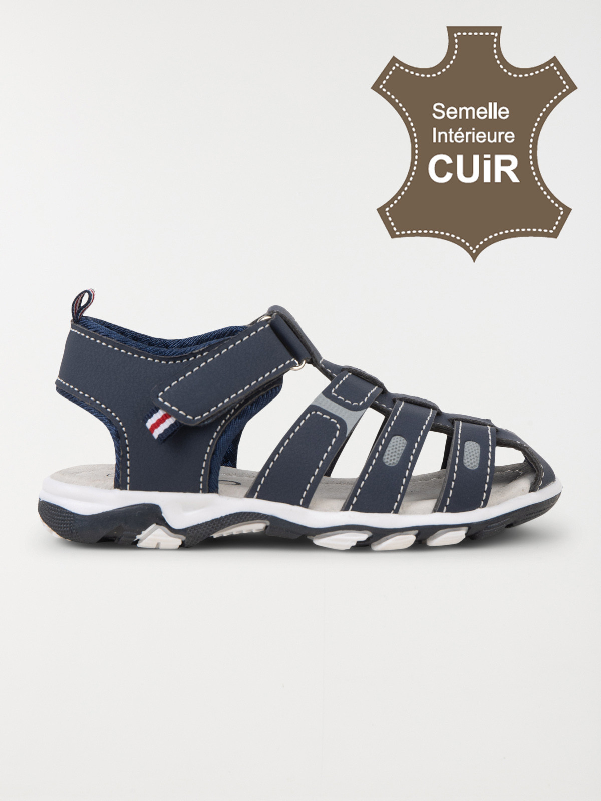 Nu-pieds garçon coloris navy (24-30)