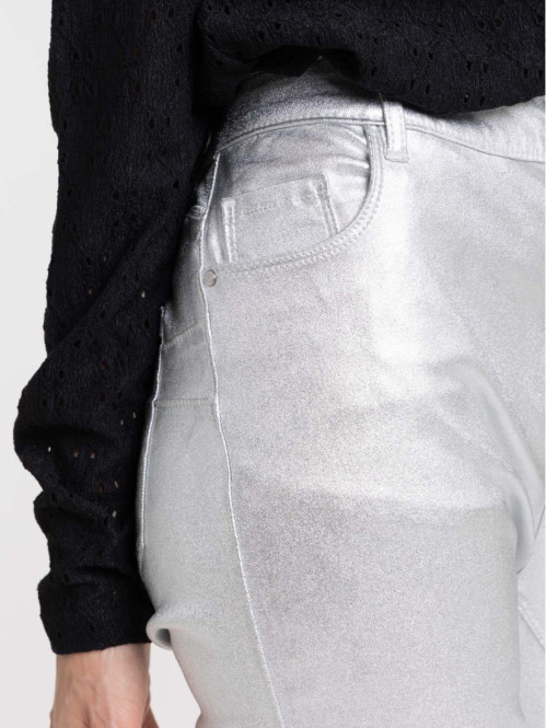 Pantalon skinny enduit gris...