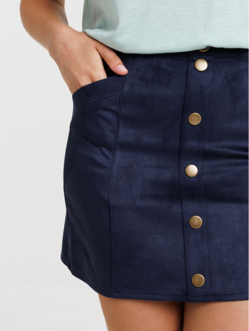 Jupe suédine marine femme
