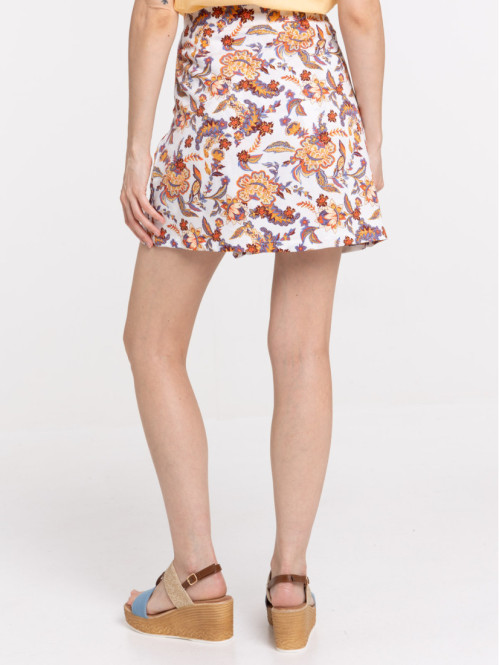 Jupe short imprimée coral femme Jupe short imprimée coral femme