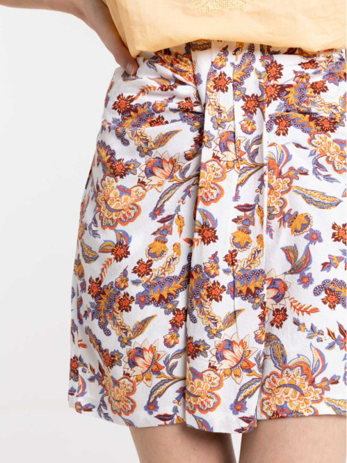 Jupe short imprimée coral femme Jupe short imprimée coral femme