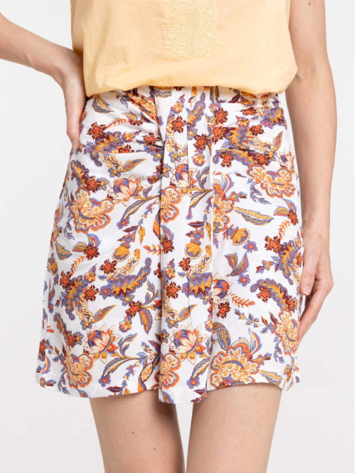 Jupe short imprimée coral femme Jupe short imprimée coral femme