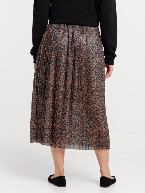 Jupe plissée imprimée léopard femme Jupe plissée imprimée léopard femme