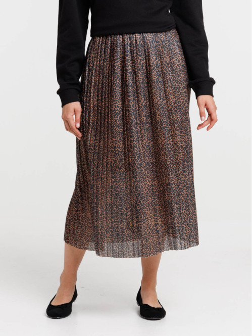 Jupe plissée imprimée léopard femme Jupe plissée imprimée léopard femme