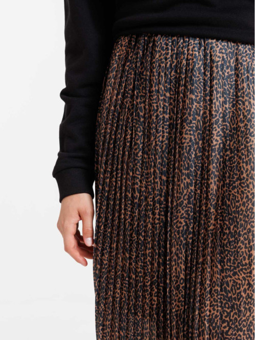 Jupe plissée imprimée léopard femme Jupe plissée imprimée léopard femme