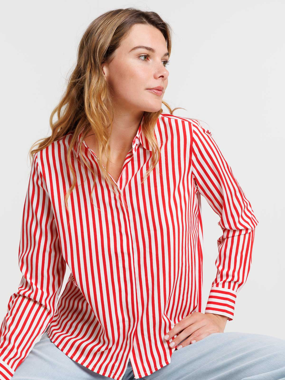 Chemisier à Volants J.CREW Rayé Rouge Et Blanc Taille XL - Occasion En Excellent état