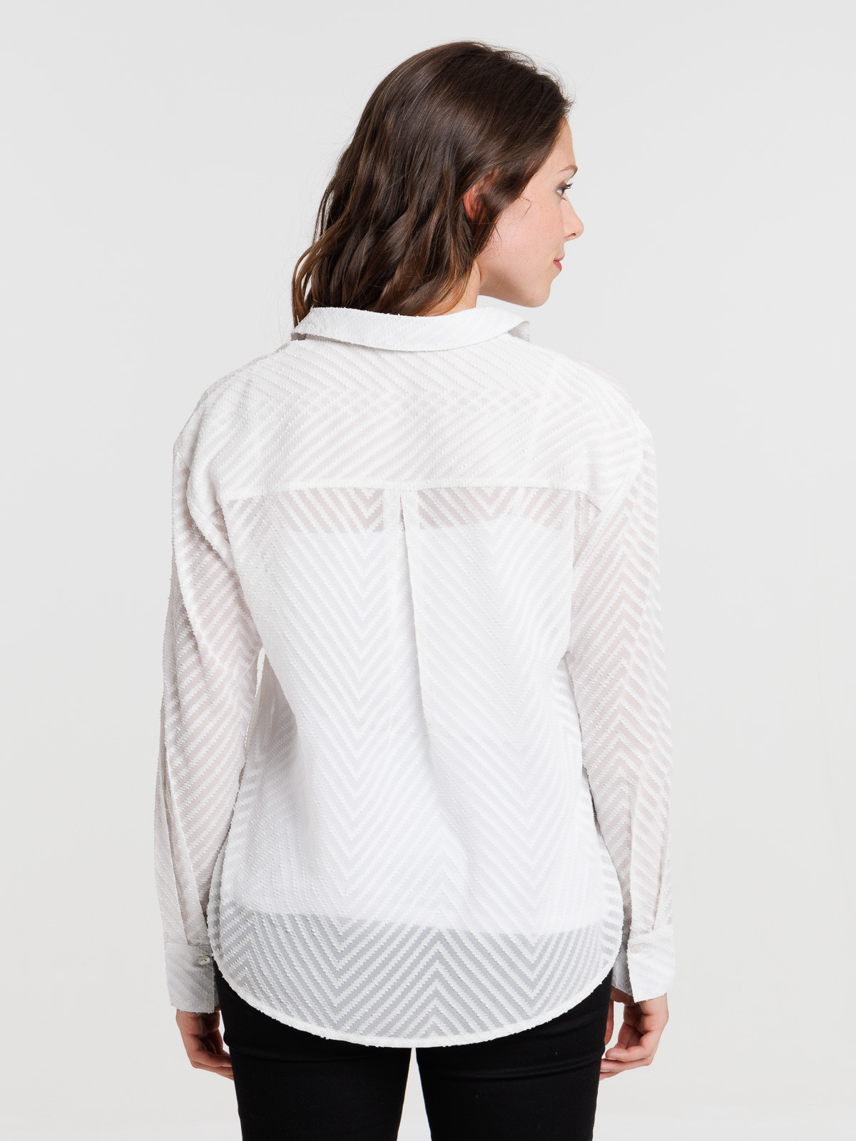 Blouse écru chevron femme