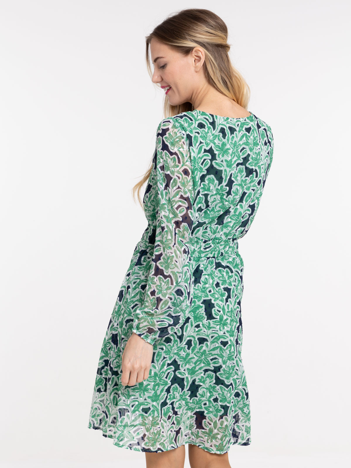 Robe imprimé floral vert pop femme Robe imprimé floral vert pop femme