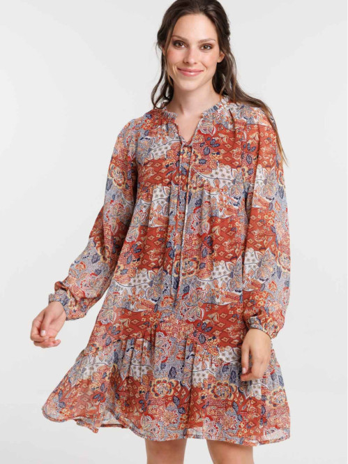 Robe voile imprimée femme