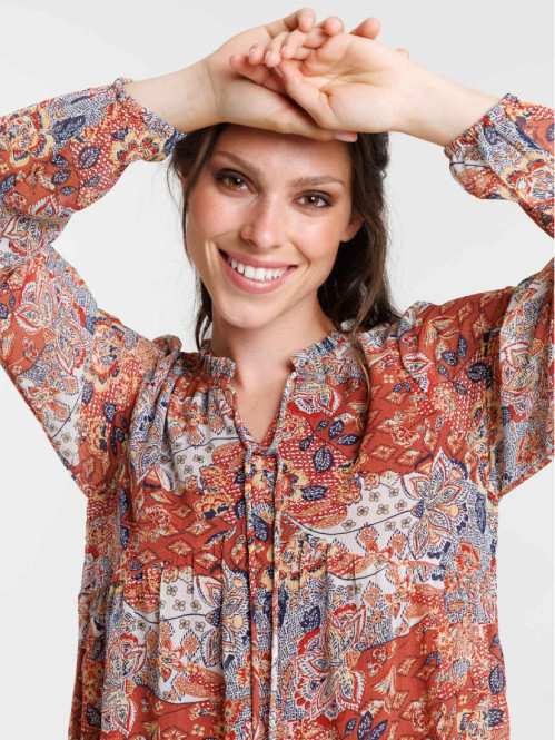 Robe voile imprimée femme