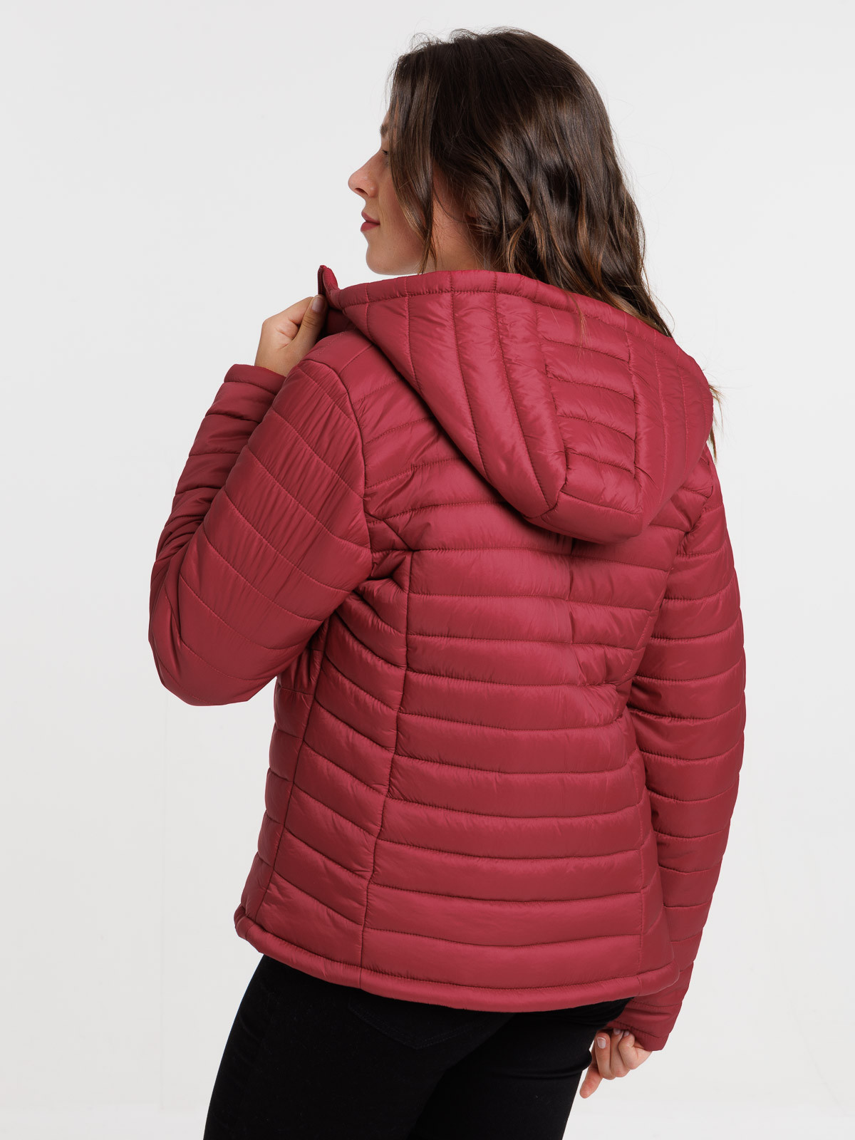 Doudoune coloris bourgogne femme