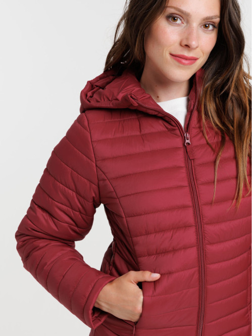 Doudoune coloris bourgogne femme